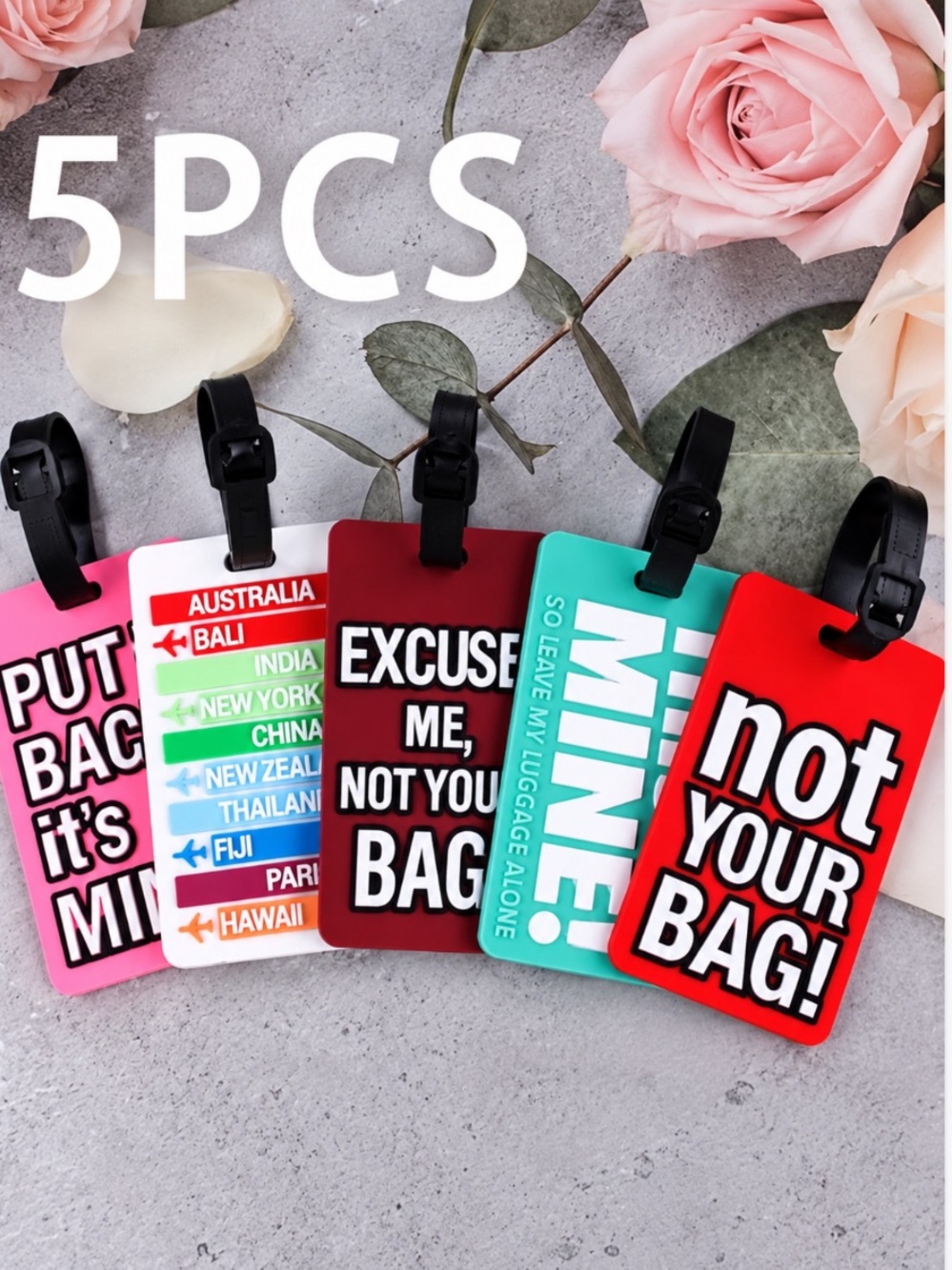 Funny Travel Luggage Tags - Set of 5 NIP